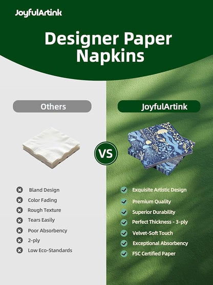 Premium Designer Paper Napkins, 3-Ply 6.5 x 6.5-inches Fold Disposable - Image 10