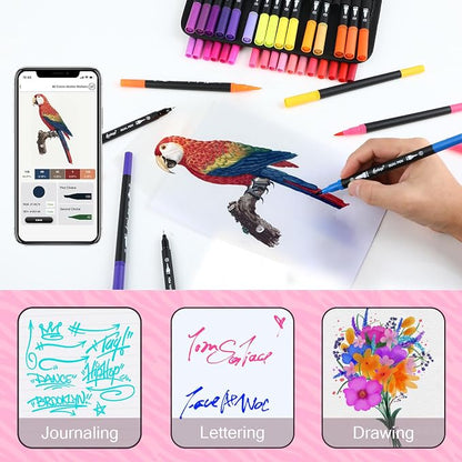 80 Colors Numbered Dual Tip Brush Pens - Image 5