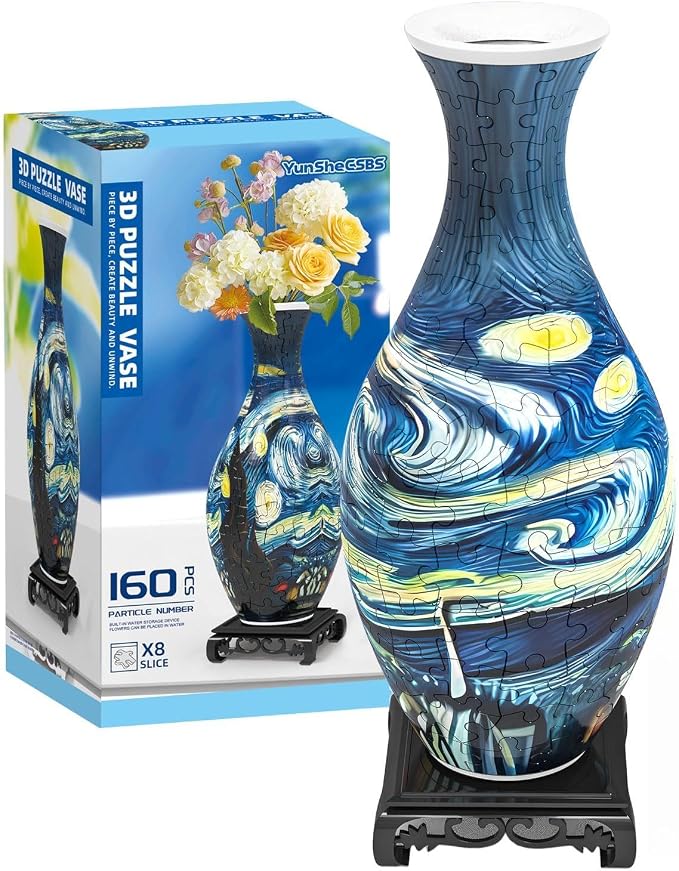3D Puzzles Vase for Adults, Crafts for Adults, 160 Pieces Plastic DIY Unique by Unknown