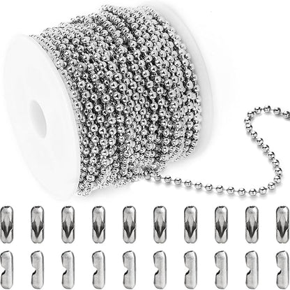 Jishi Steel Ball Chain Bead Dog Tag Chain Beaded Necklace Chains by Jishi