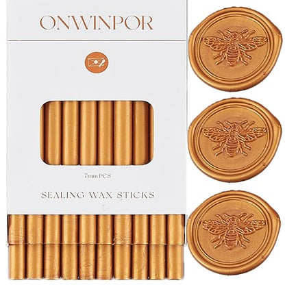 Wax Seal Sticks Gold, ONWINPOR 20pcs Glue Gun Wax Sealing Sticks by ONWINPOR