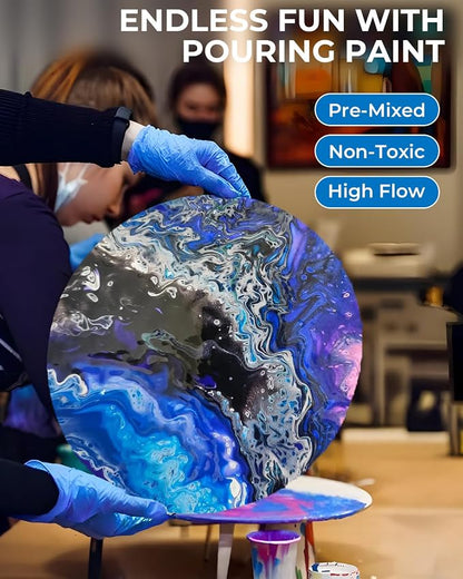 Nicpro 8 Colors Large Bulk Acrylic Pour Paint Set Premixed High Flow Art - Image 6