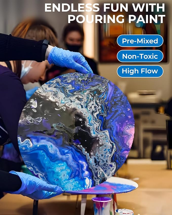 Nicpro 14 Colors Large Bulk Acrylic Pour Paint Set Premixed High Flow Art - Image 6
