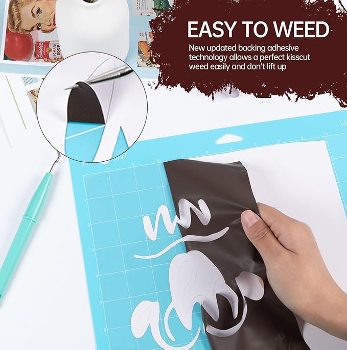HTVRONT Puff Vinyl Heat Transfer -10" x 6ft Reddish Brown 3D Puff Heat Transfer - Image 5