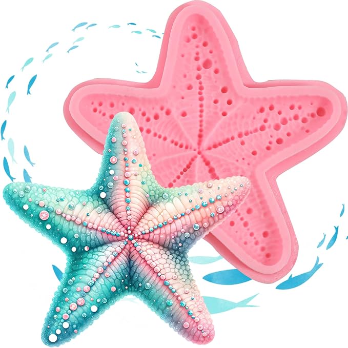 1Pcs Starfish Candy Fondant Mold, Cute Marine Life Chocolate Silicone Mold by IKOJING