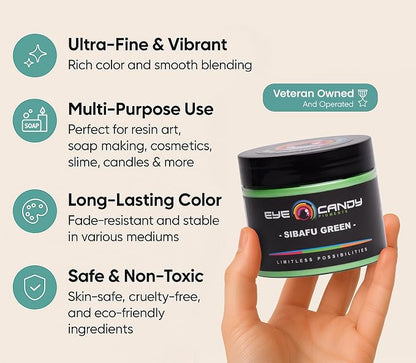 Eye Candy Pigments Premium Green Mica Powder - Image 3