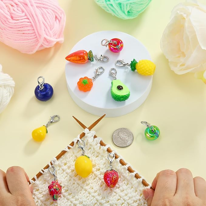 BEEFLYING 11Pcs Fruit Stitch Marker Charms - Image 4