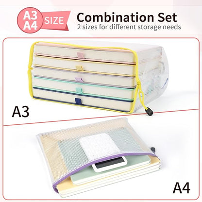 Umriox Mesh Zipper Pouch Bags, Large Storage Bags, Zipper Bags - Image 2