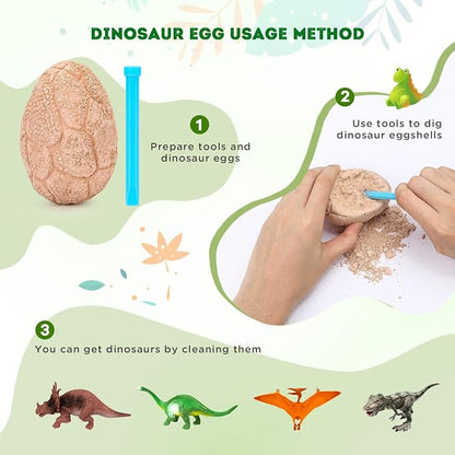 Dig Up Dinosaur Fossil Eggs, Break Open 12 Unique Eggs and Discover 12 Cute - Image 3