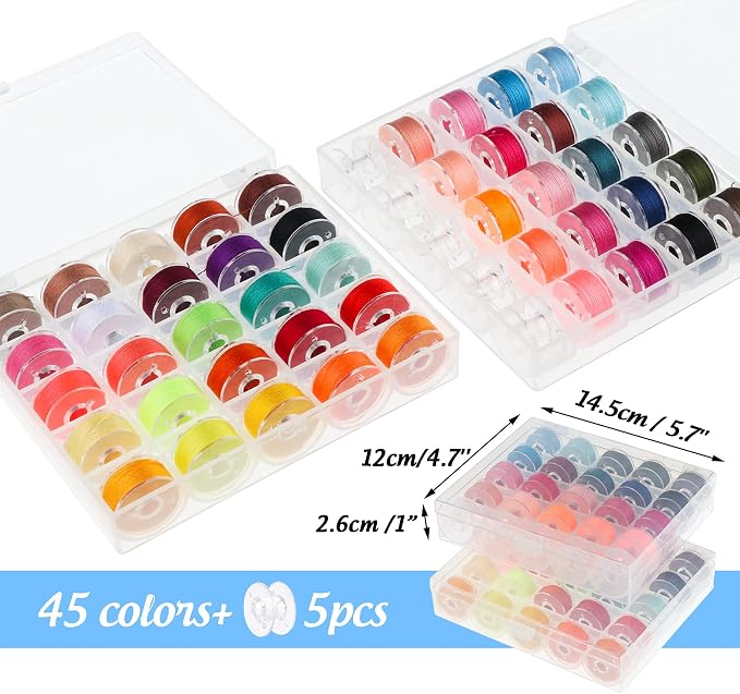 ilauke 95pcs Bobbins Sewing Thread Kit, 400 Yards Polyester Thread Assortment - Image 4