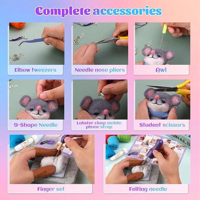 Mayboos Needle Felting Kit, 50 Colors Wool Roving Set, Needle Felting Starter - Image 5