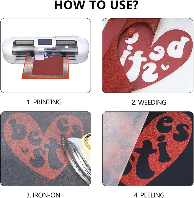 guangyintong Glitter Red Heat Transfer Vinyl HTV Rolls - Image 6