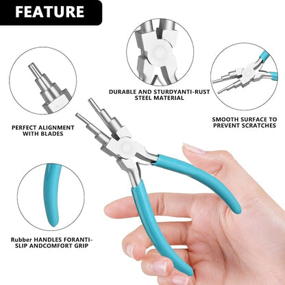 2 Pieces 6 in 1 Jewelry Pliers Jewelry Making Tool Bail Making Pliers wire - Image 3