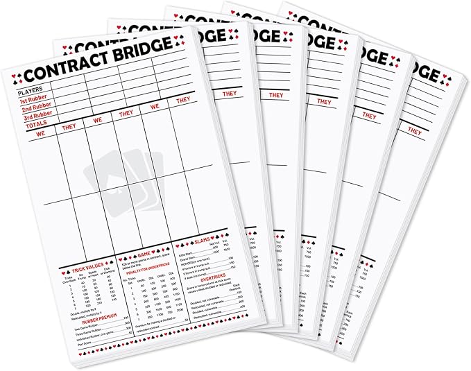 party greeting 150 Sheets Contract Bridge Score Pad and Tallies Contract Bridge by partygreeting