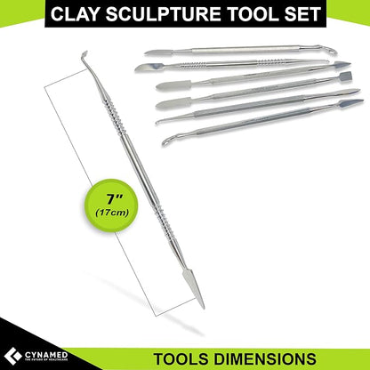 CYNAMED Stainless Steel Spatula Wax & Clay Sculpting Tool Carver Set - Image 4