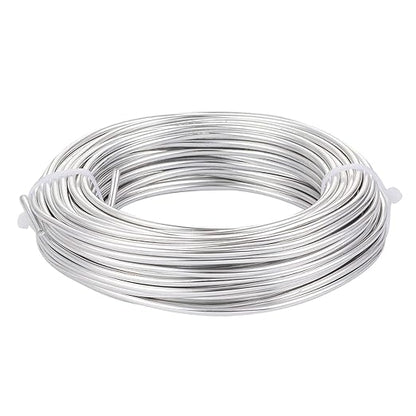Fashewelry 65.6 Feet 3.5mm Aluminum Wire Silver Bendable Metal Craft Wire by FASHEWELRY