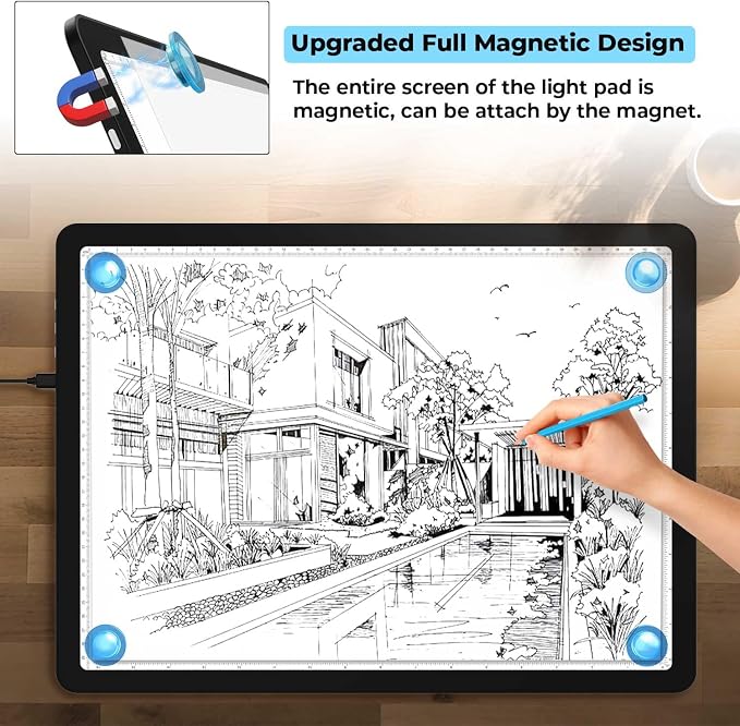 Heanolier A3 Artist tracing Light Box Copy Table, Super Bright Magnetic Light - Image 3