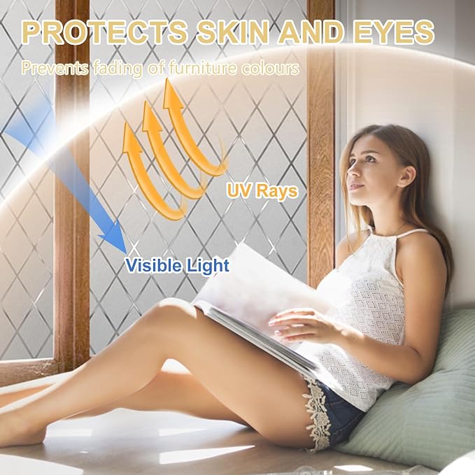 Window Privacy Film Decorative for Front Door, Bathroom Static Cling Stained - Image 4