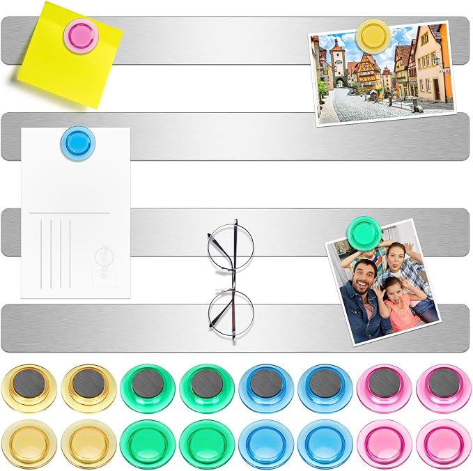 Wukong 4 Pack | 30x3cm Magnetic Stainless Silver Boards Strips, Adhesive by Wukong