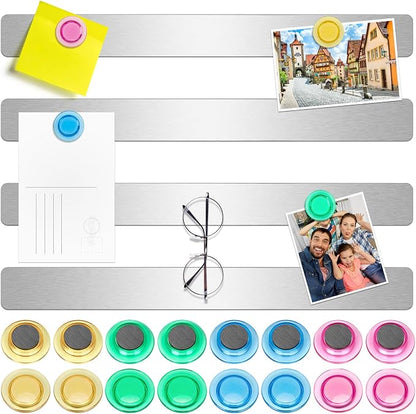 Wukong 4 Pack | 30x3cm Magnetic Stainless Silver Boards Strips, Adhesive by Wukong