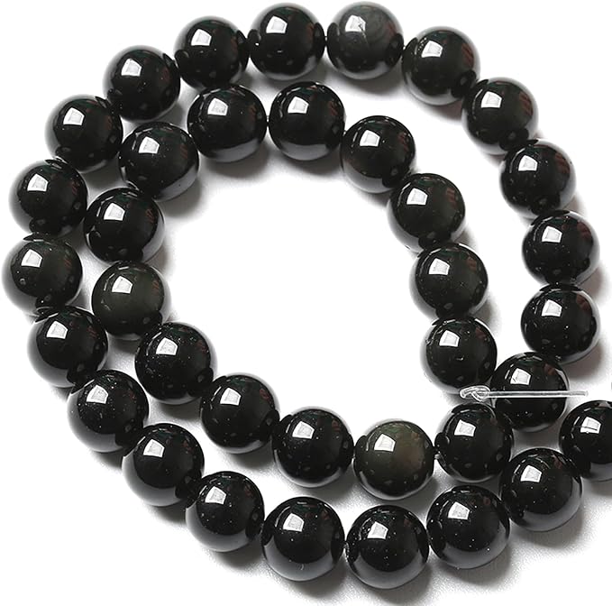 4MM 180pcs Natural Black Obsidian Stone Energy Healing Beads Round Loose Beads - Image 4