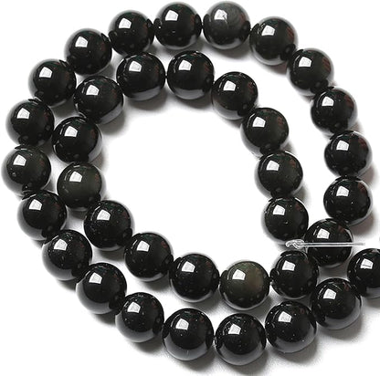 4MM 180pcs Natural Black Obsidian Stone Energy Healing Beads Round Loose Beads - Image 4