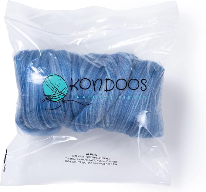 Multi Colored Natural Wool roving, 1 lb. Best Wool - Image 3