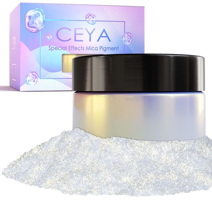 Ceya Interference Mica Powder, 1.8oz/ 50g Ghost Gold Chrome Nail Powder by CEYA