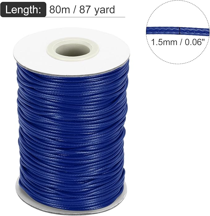 MECCANIXITY Waxed Cord 1.5mm Waxed Thread 87 Yard Wax String Leather Cord - Image 2