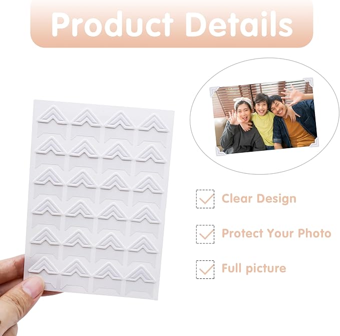 240 Pieces Photo Corners Self Adhesive Photo Corner Stickers, Picture Mounting - Image 3
