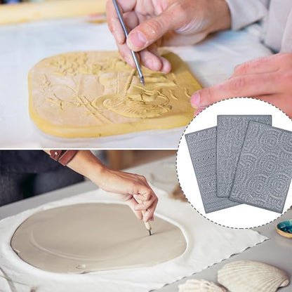 12 Pcs Polymer Clay Texture Sheets Mat Works - Image 5