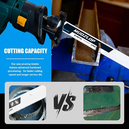 25 Pack 6 inch Reciprocating Saw Blades Set, 18 TPI High Carbon Saw Blades - Image 5