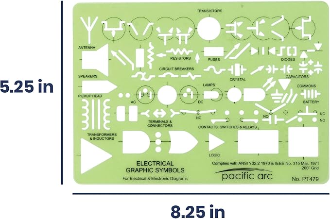 Pacific Arc Template: Electrical Graphic Symbols, 117 Openings 5" x 7" - Image 2