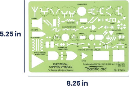 Pacific Arc Template: Electrical Graphic Symbols, 117 Openings 5" x 7" - Image 2