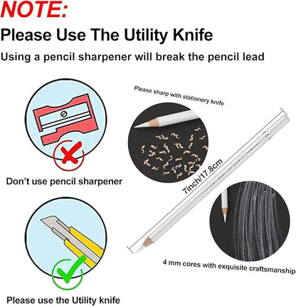 Professional White Charcoal Pencils Set - Image 3