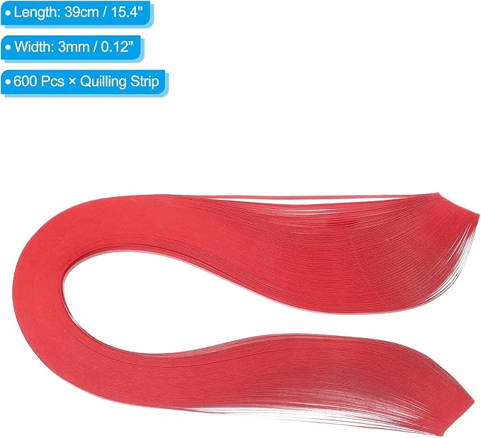 PATIKIL 600pcs Quilling Strips Paper 1/8" 39cm Origami Paper Quilling Strip - Image 2