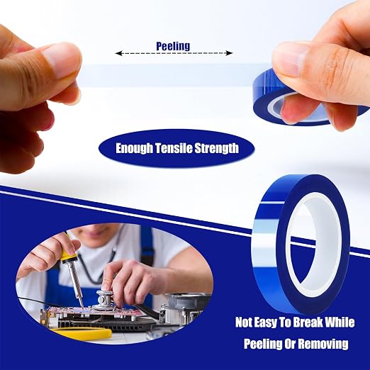 6 Rolls 10mm x16m Blue Heat Tape High Temperature Heat Resistant Tape Heat - Image 4