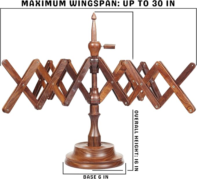 Bhartiya Handicrafts Rosewood Table Top Yarn Swift | Hand Operated Yarn Winder - Image 2