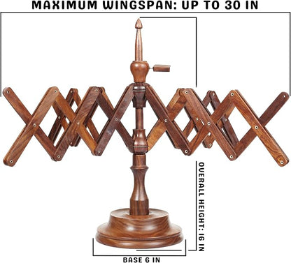 Bhartiya Handicrafts Rosewood Table Top Yarn Swift | Hand Operated Yarn Winder - Image 2