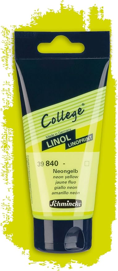 Schmincke - College Linol, Artists' Lino colors, Neon yellow in 75 ml tube - Image 2