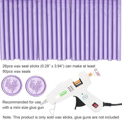 Lilac Purple Wax Seal Sticks 26pcs, Andotopee Glue Gun Wax Seal Sticks - Image 6