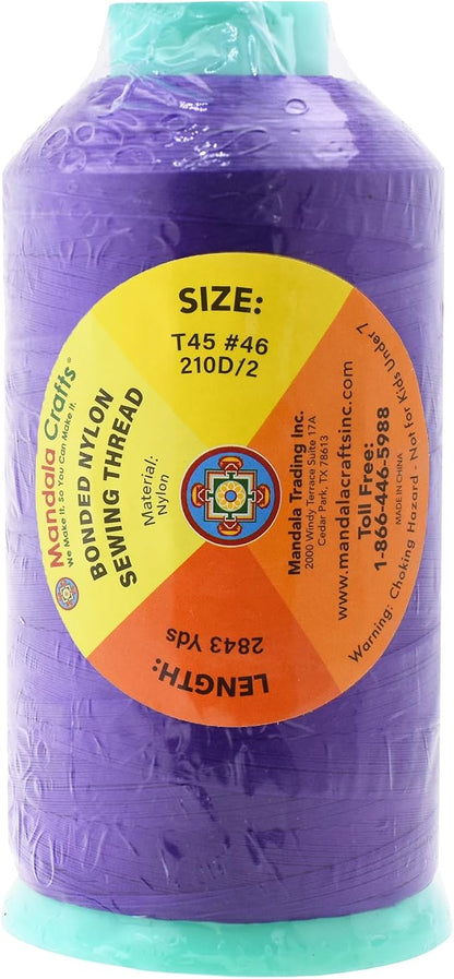Mandala Crafts Bonded Nylon Thread Violet Heavy Duty Sewing Threads - Image 3