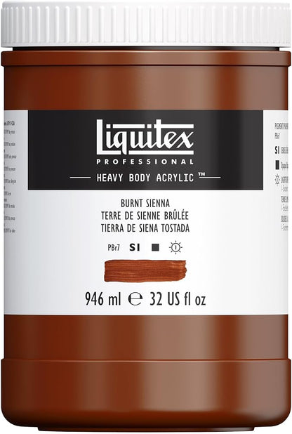 Liquitex Professional Heavy Body Acrylic Paint, 32-oz Pot, Burnt Sienna by Liquitex