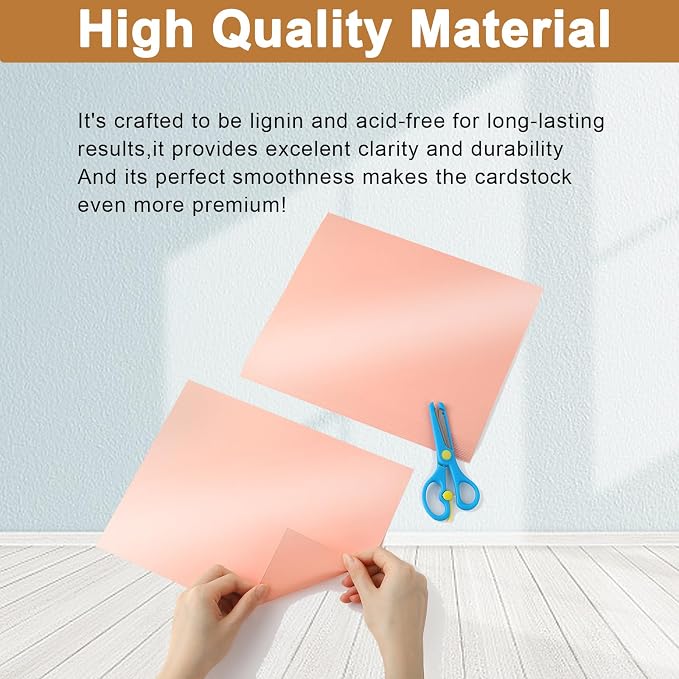 40 Sheets Pink Shimmer Cardstock 8.5 x 11 Crafts Paper, 75lb Heavyweight Card - Image 4