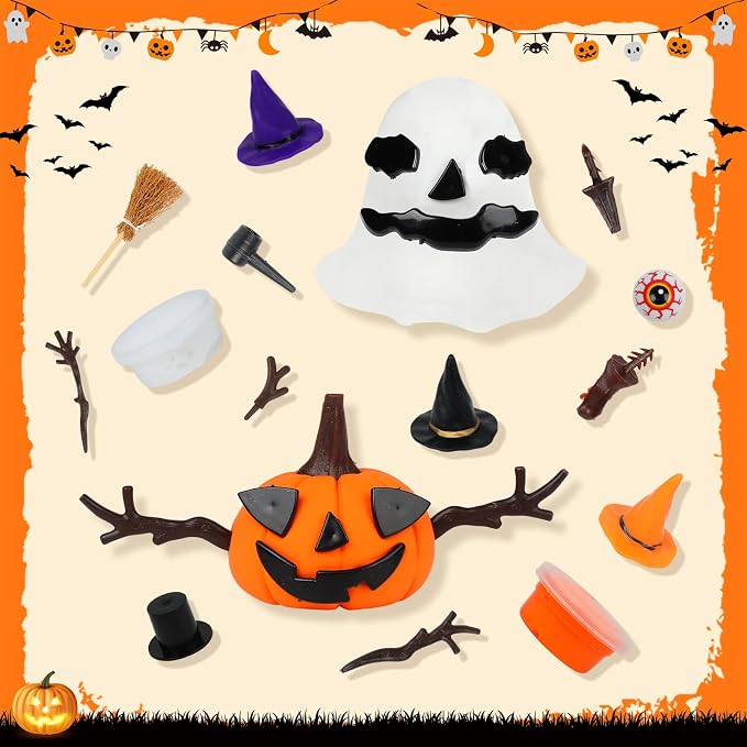 YOGFIT 72 Pack Halloween Pumpkin DIY Craft Clay Kit - Image 7