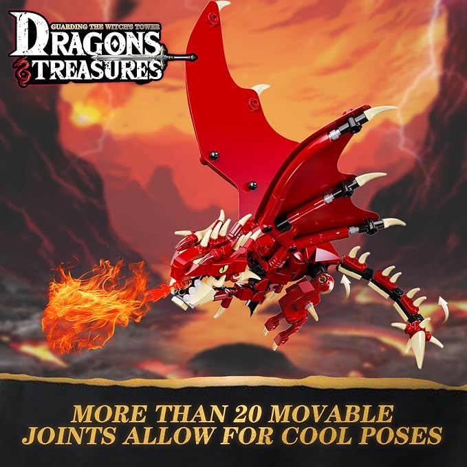 WINNER SPACE Medieval Dragons Castle Building Sets, Guarding Dice Tower Kits - Image 5