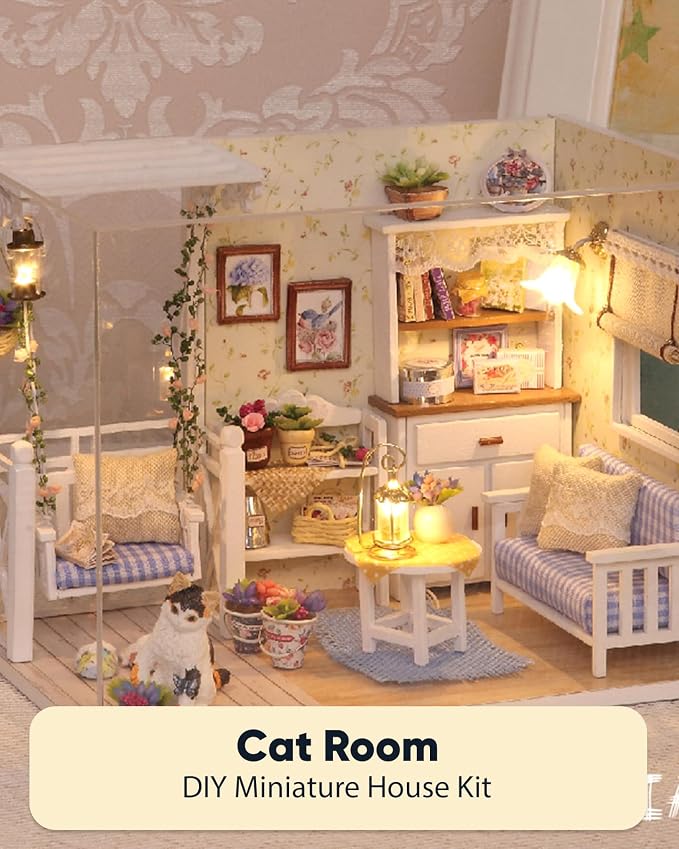 DIY Miniature House Kit – Mini Doll House Model Tiny Home Build Dollhouse - Image 7