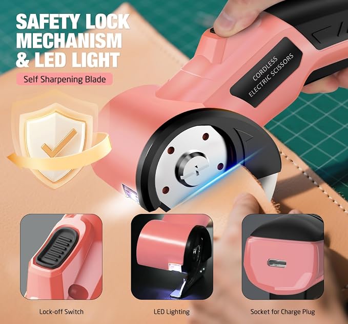 Cordless Electric Scissors: 4V Rechargeable Cardboard Cutter, 3 Blades - Image 4