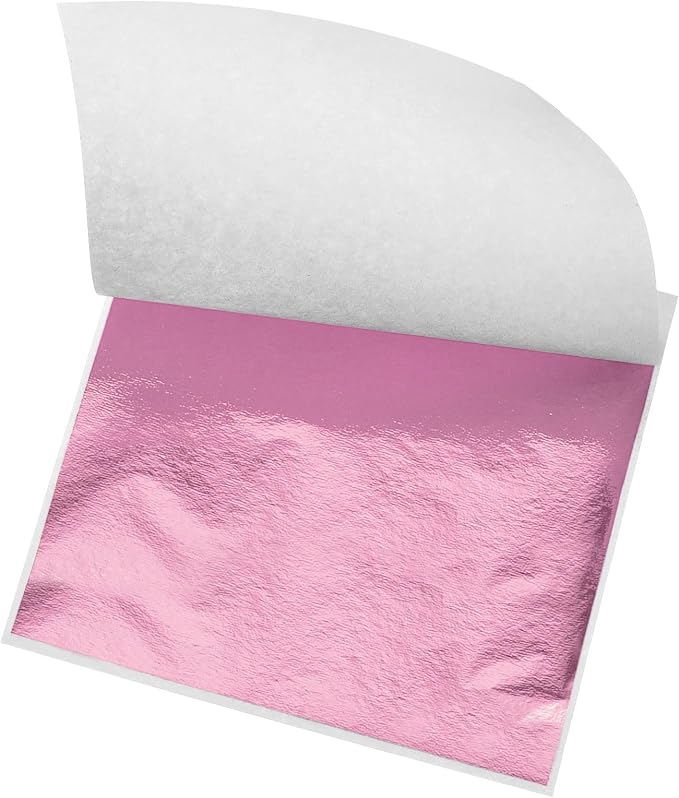 MECCANIXITY Gold Leaf Foil Sheet, Rose Red Leaf Papers, 3.3 x 3.1inch by MECCANIXITY
