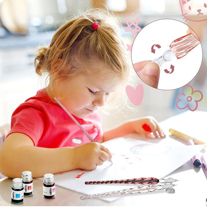 Zonon Glass Dipped Pen Ink Set 14 Pcs Include 6 Pcs Glass Dip Pen, 6 Colorful - Image 6